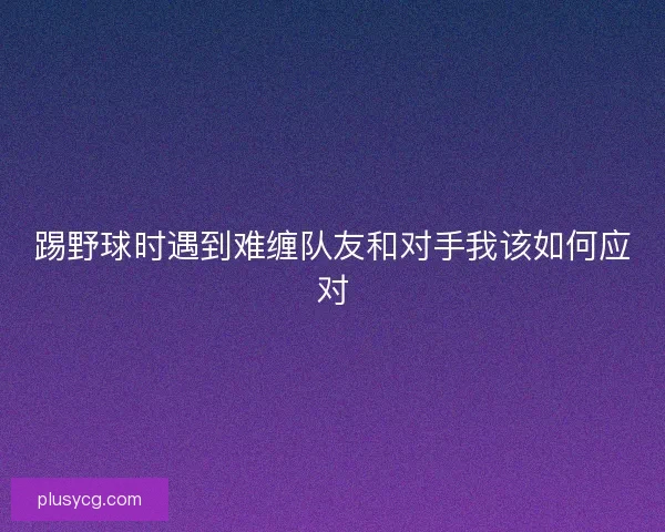 踢野球时遇到难缠队友和对手我该如何应对